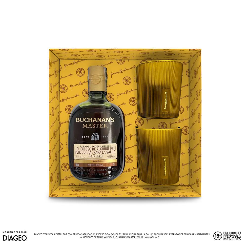 Whisky BUCHANAN S pack 2 vasos de vidrio + master  (750  ml) img #4