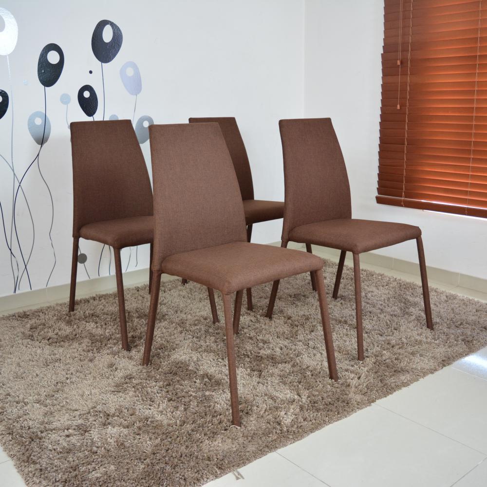 Set Sillas Venecia Tela X 4 Chocolate img #2