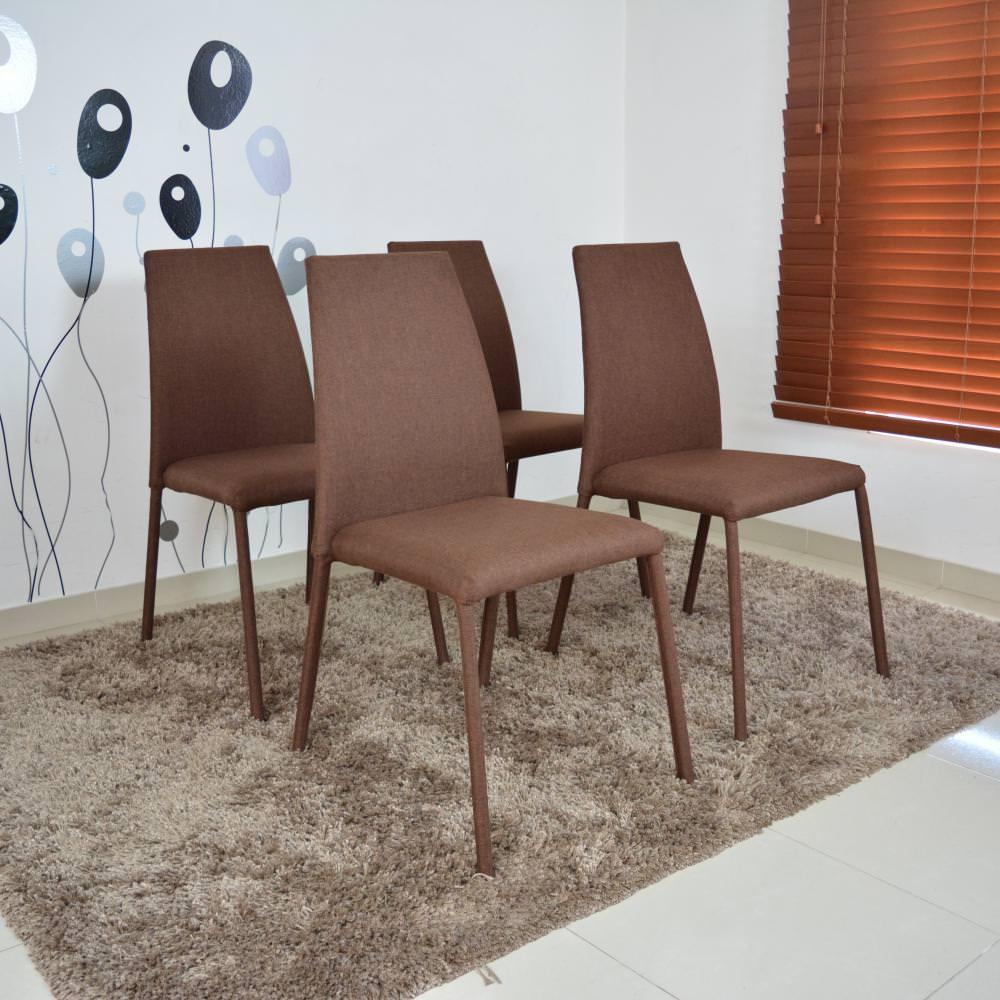 Set Sillas Venecia Tela X 4 Chocolate img #1