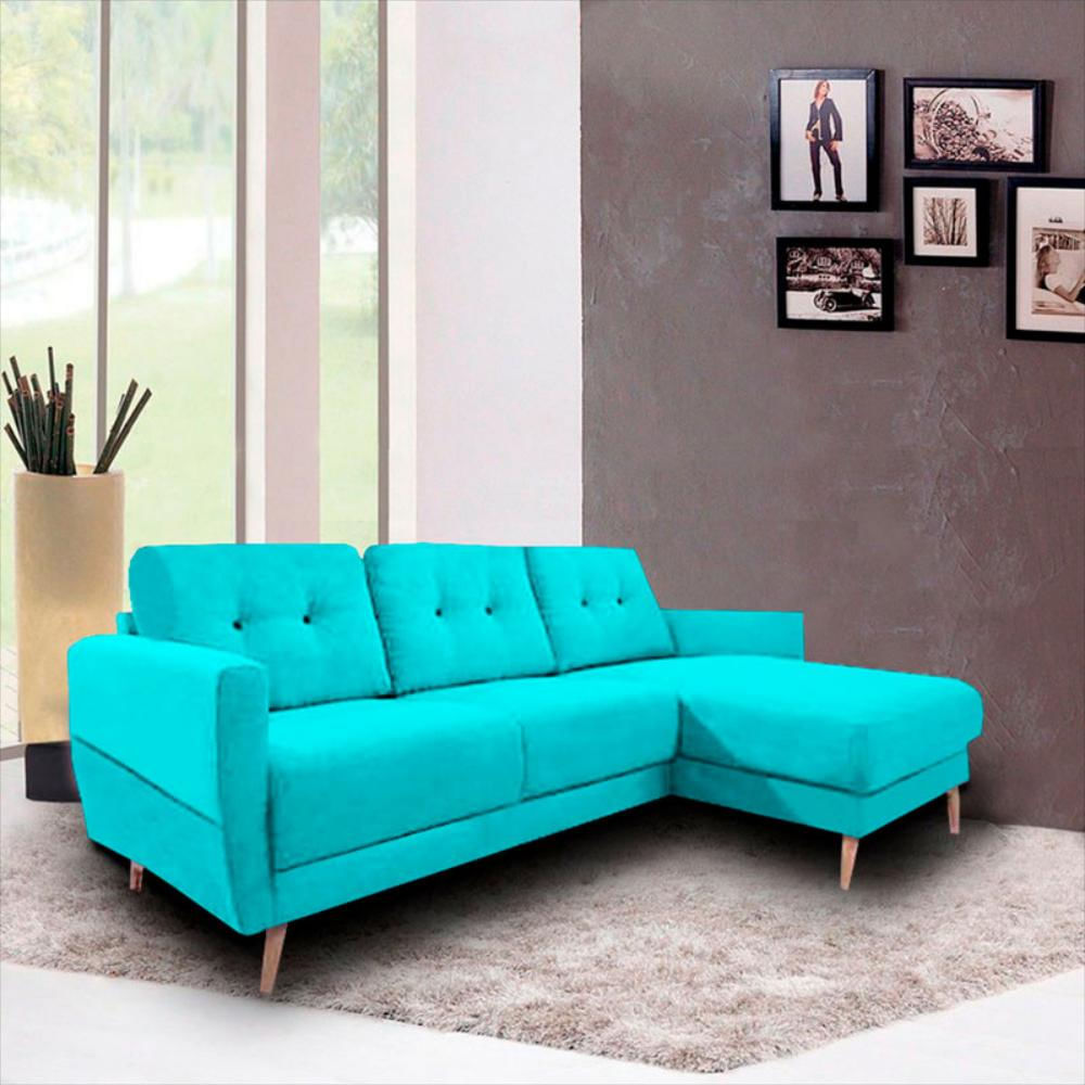 Sala Moderna Turin Colchones Magic Class Ecocuero Azul img #1