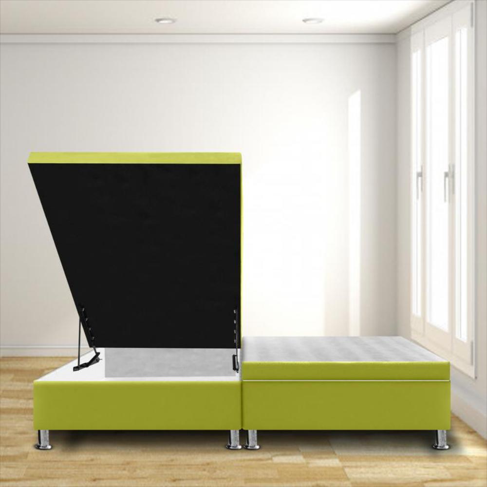 Cama Magic Class Baul Dividida 200X200 Microfibra Verde img #1