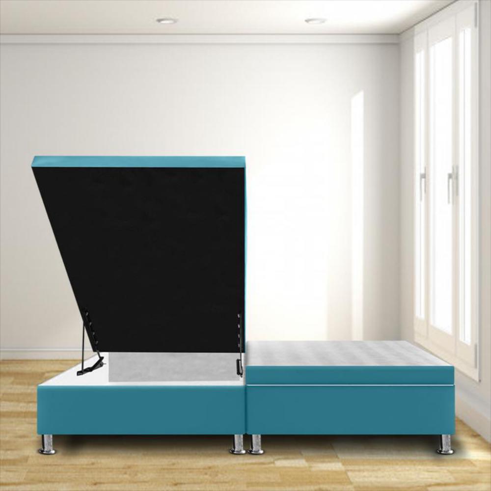 Base Cama Magic Class Baul Dividida 140X190 Ecocuero Azul img #1