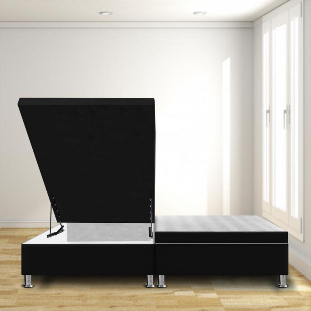 Base Cama Magic Class Baul Dividida 120X190 Ecocuero Negro img #1