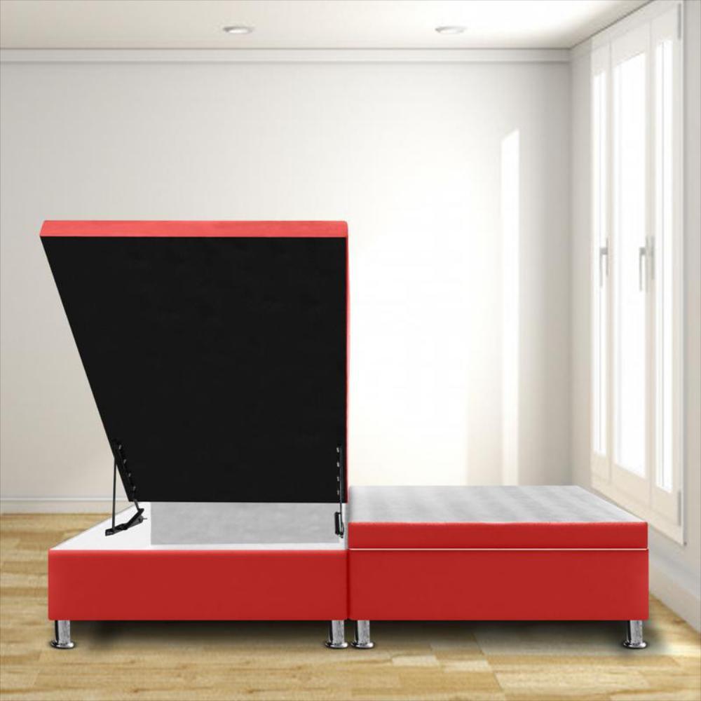 Base Cama Magic Class Baul Dividida 140X190 Microfibra Roja img #1