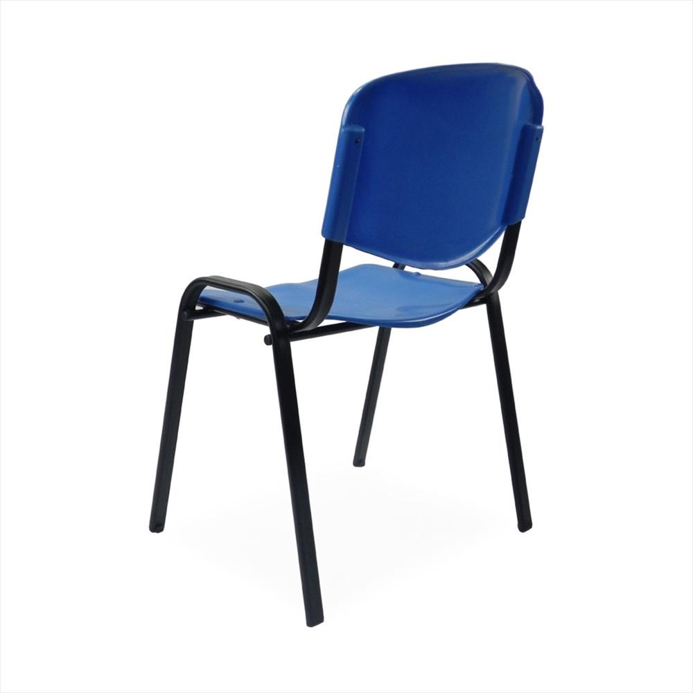 Silla De Estructura Metálica Asiento Espaldar Plastico Azul img #2
