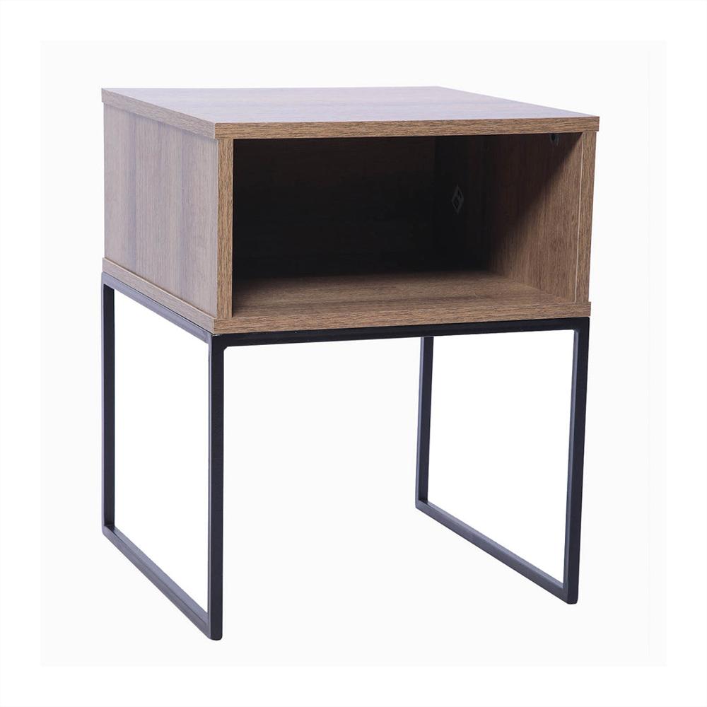 Mesa De Noche Estructura Metálica Multiusos Chocolate img #2