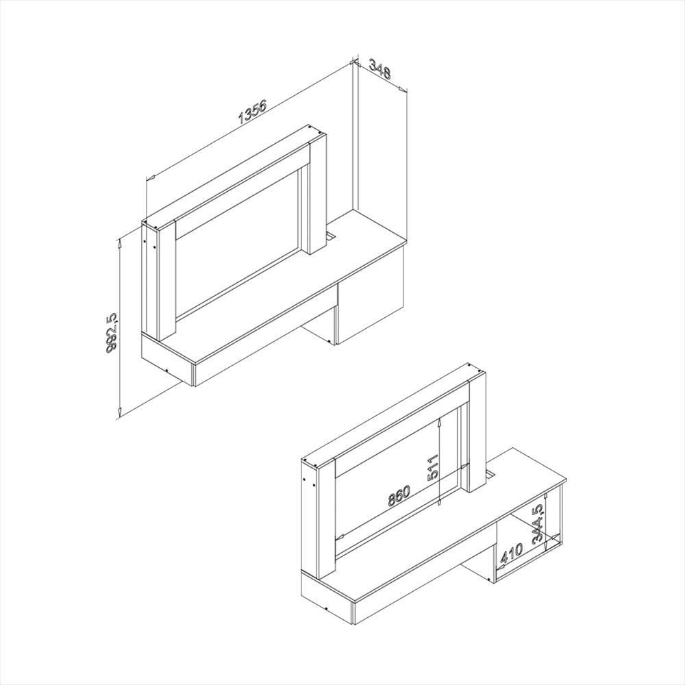 Tocador Moderno Suspendido Con Luces Fabricado Mdp img #4