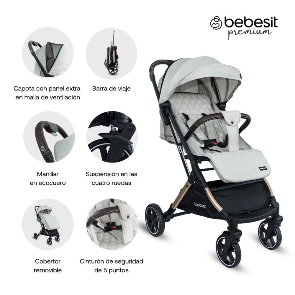 Coche Travel System Compacto Pixel Beige BEBESIT JTS602BG img #4