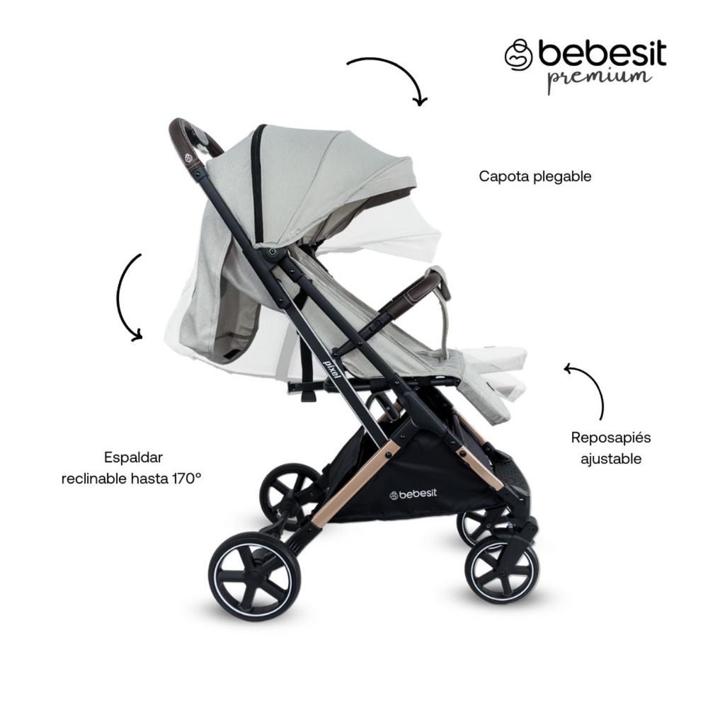 Coche Travel System Compacto Pixel Beige BEBESIT JTS602BG img #5
