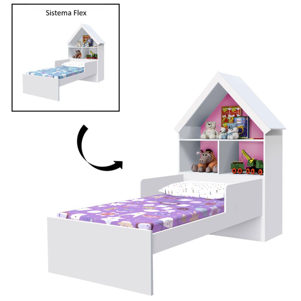 Cama Infantil Con Sistema Flex Madera De Mdp Y Mdf Blanco img #2
