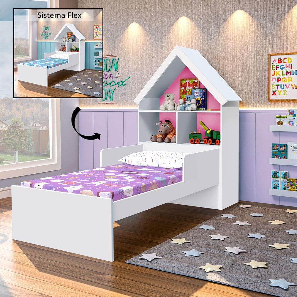 Cama Infantil Con Sistema Flex Madera De Mdp Y Mdf Blanco img #3
