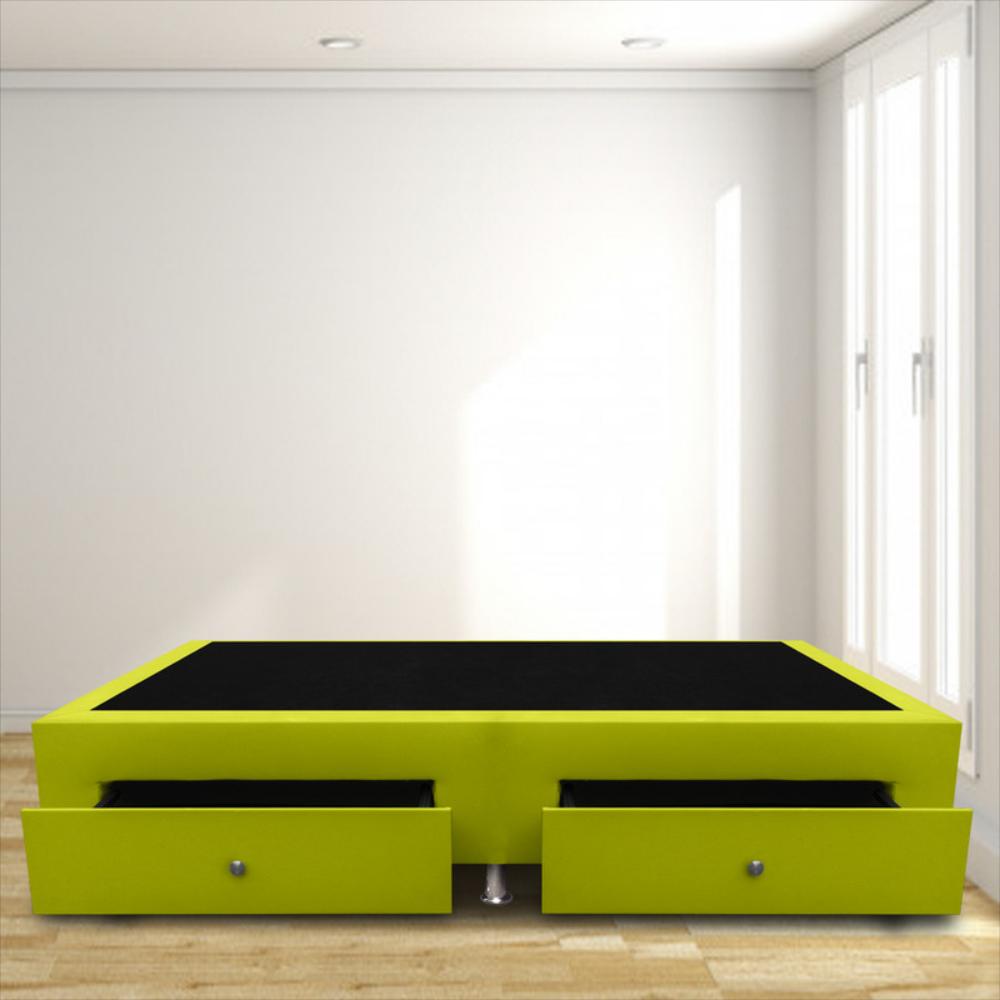 Base Cama Magic Class Con Cajones 140X190 Microfibra Verde img #1