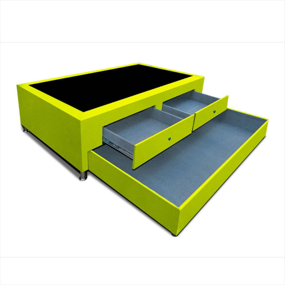 Cama Nido Baúl Magic Class Cajones 100X190 Ecocuero Verde img #2