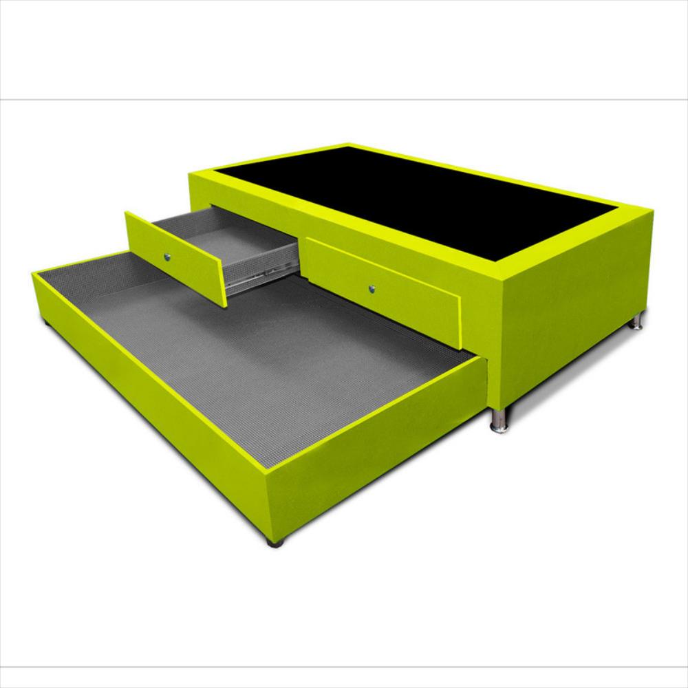 Cama Nido Baúl Magic Class Cajones 100X190 Ecocuero Verde img #4