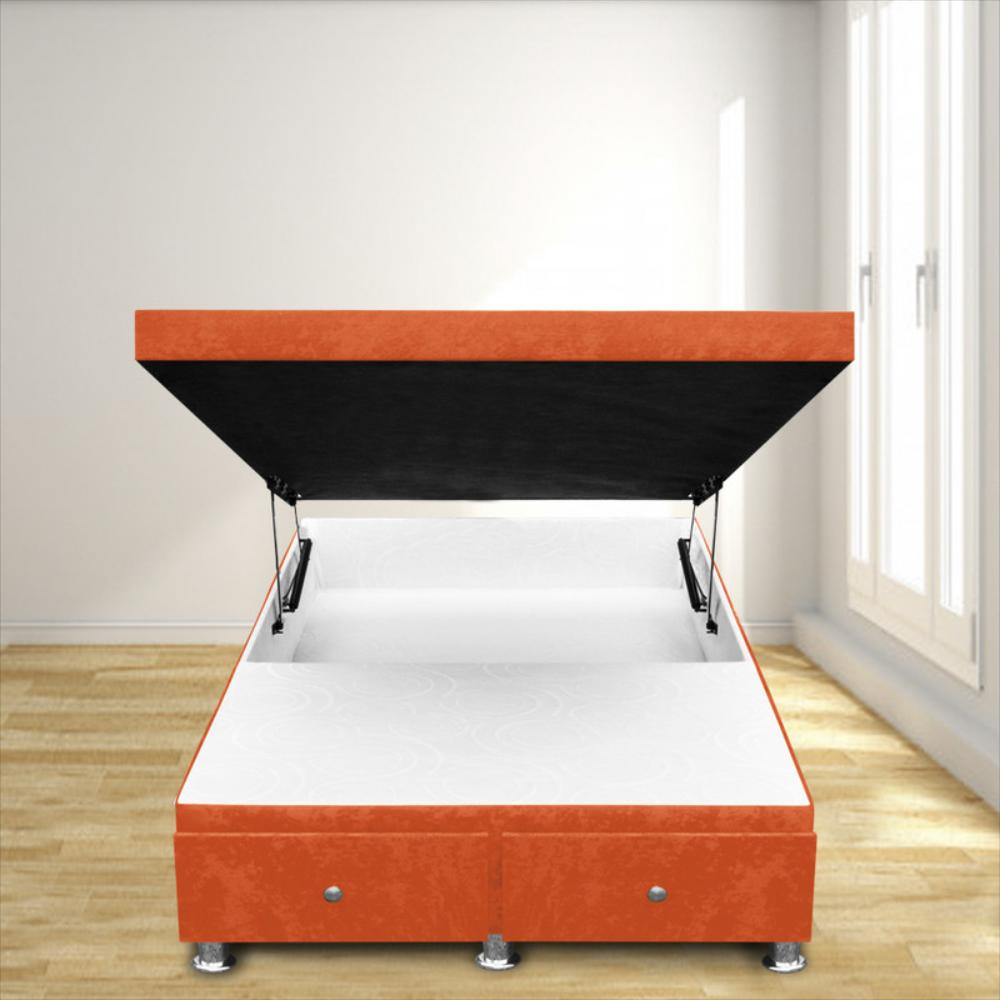 Cama Baúl Magic Class Con Cajones 120X190 Microfibranaranja img #1