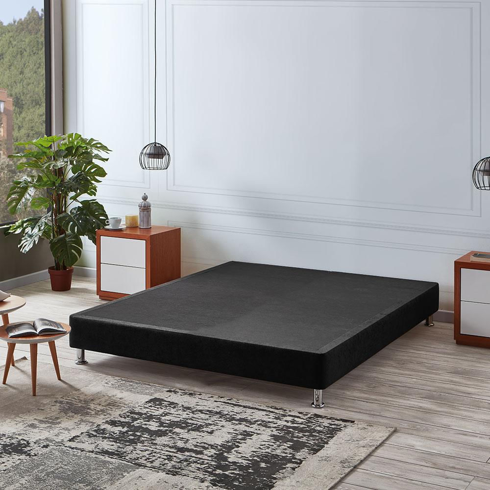 Base Cama Paraíso Semidoble 120X190 Cm Microfibra Negra img #1