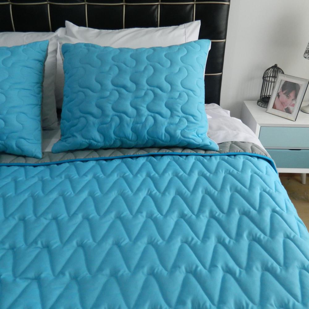 Edredon Sencillo Quilt Español Doble Faz Agua Gris img #5