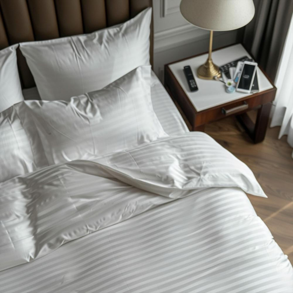 Funda Duvet Sateen Rayas Cama Sencilla Color Blanco 125 Gramos Mindy img #3