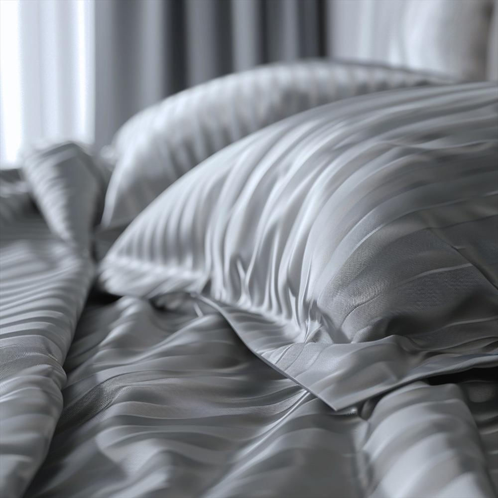 Fundas Duvet A Rayas + 2 Fundas De Almohada Doble Gris img #1