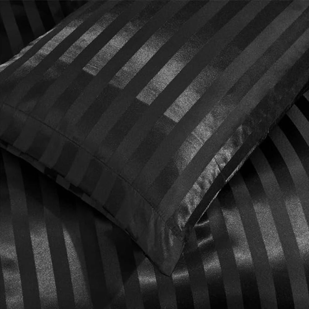 Funda Duvet Sateen Rayas Cama Doble Color Negro 125 Gramos Mindy img #5