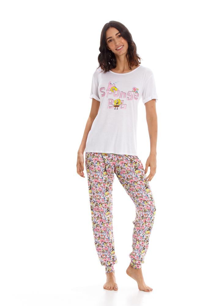 PIJAMA MANGA CORTA PLON LARGO BOB ESPONJA  04361 img #1
