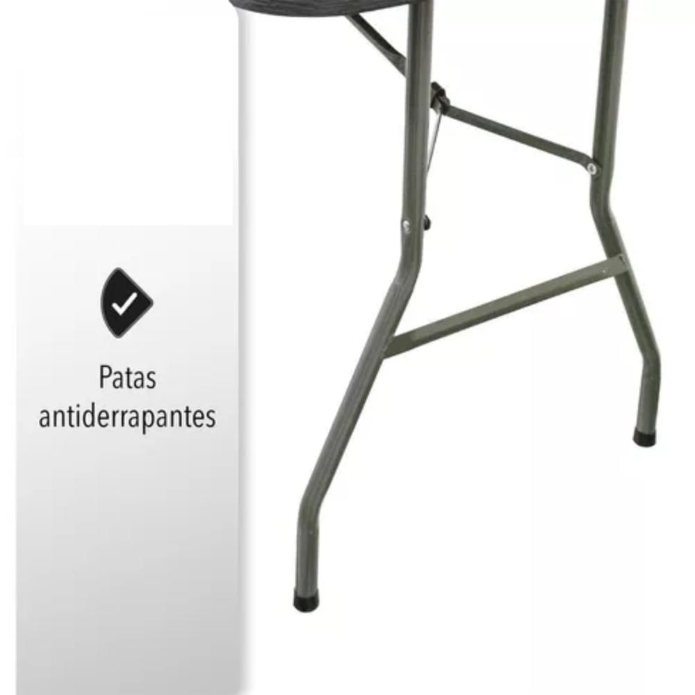 Mesa Plegable Tipo Madera 1.80M Plastico Resistente Exterior Color Negro img #3