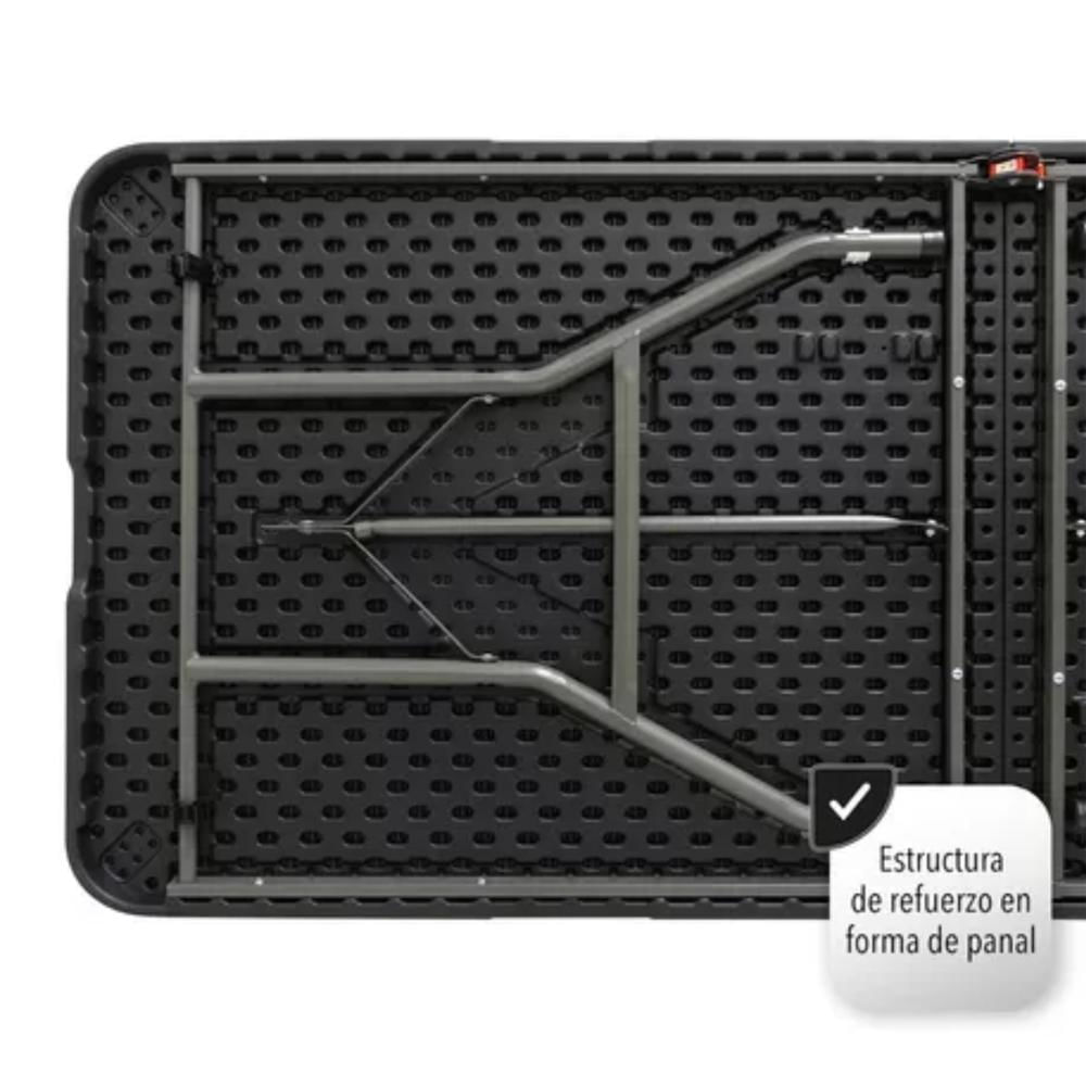 Mesa Plegable Tipo Madera 1.80M Plastico Resistente Exterior Color Negro img #5