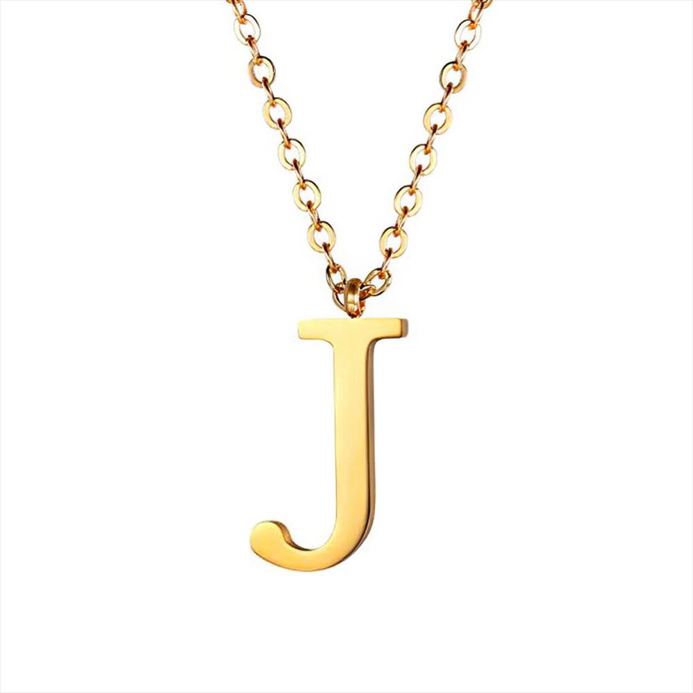 Collar Letra J Inicial Acero Inoxidable Unisex + Estuche img #1