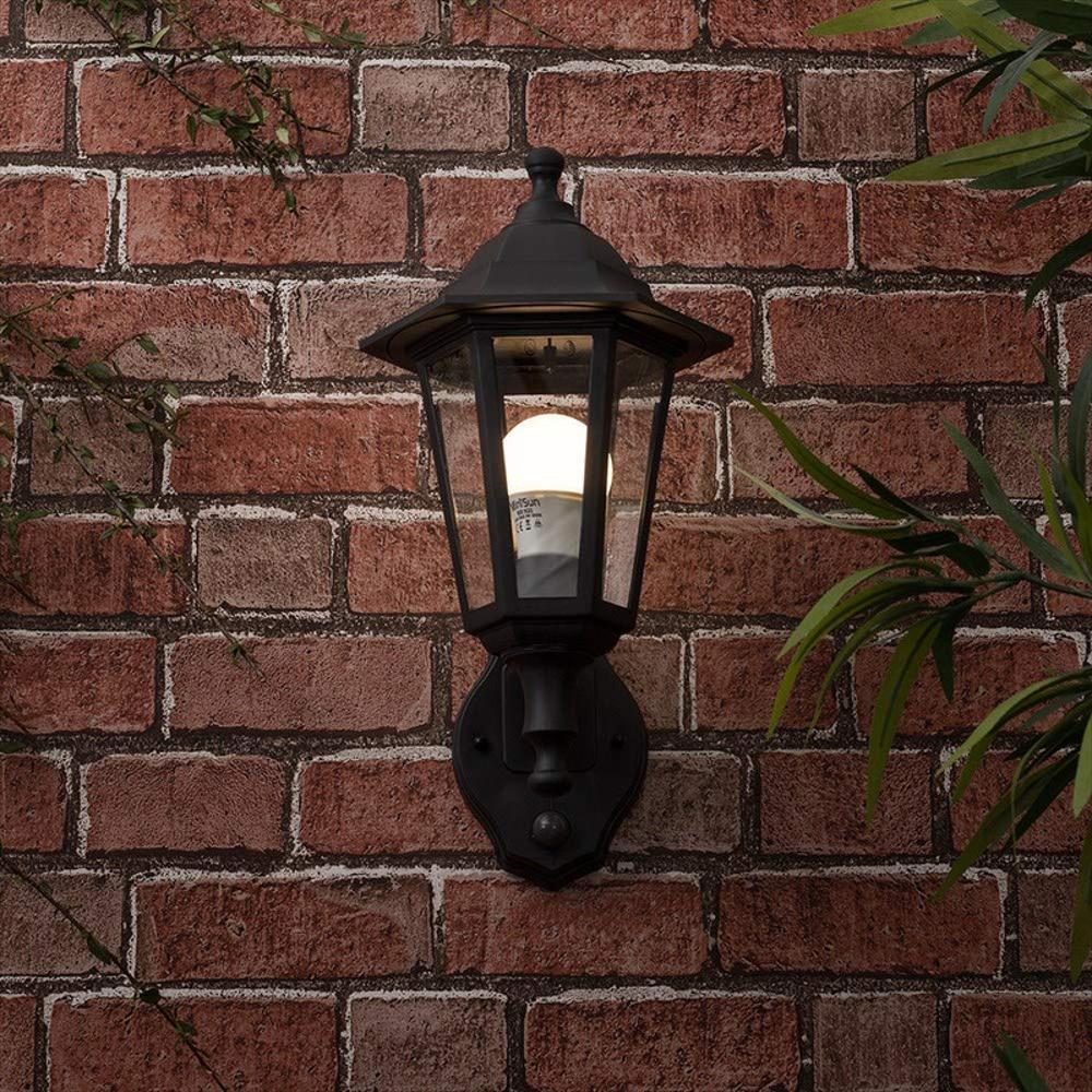Farol Exteriores Farol De Pared Negro Impermeable Vidrio img #2