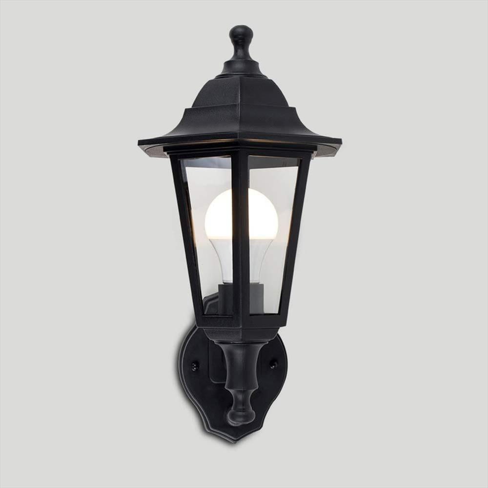 Farol Exteriores Farol De Pared Negro Impermeable Vidrio img #4