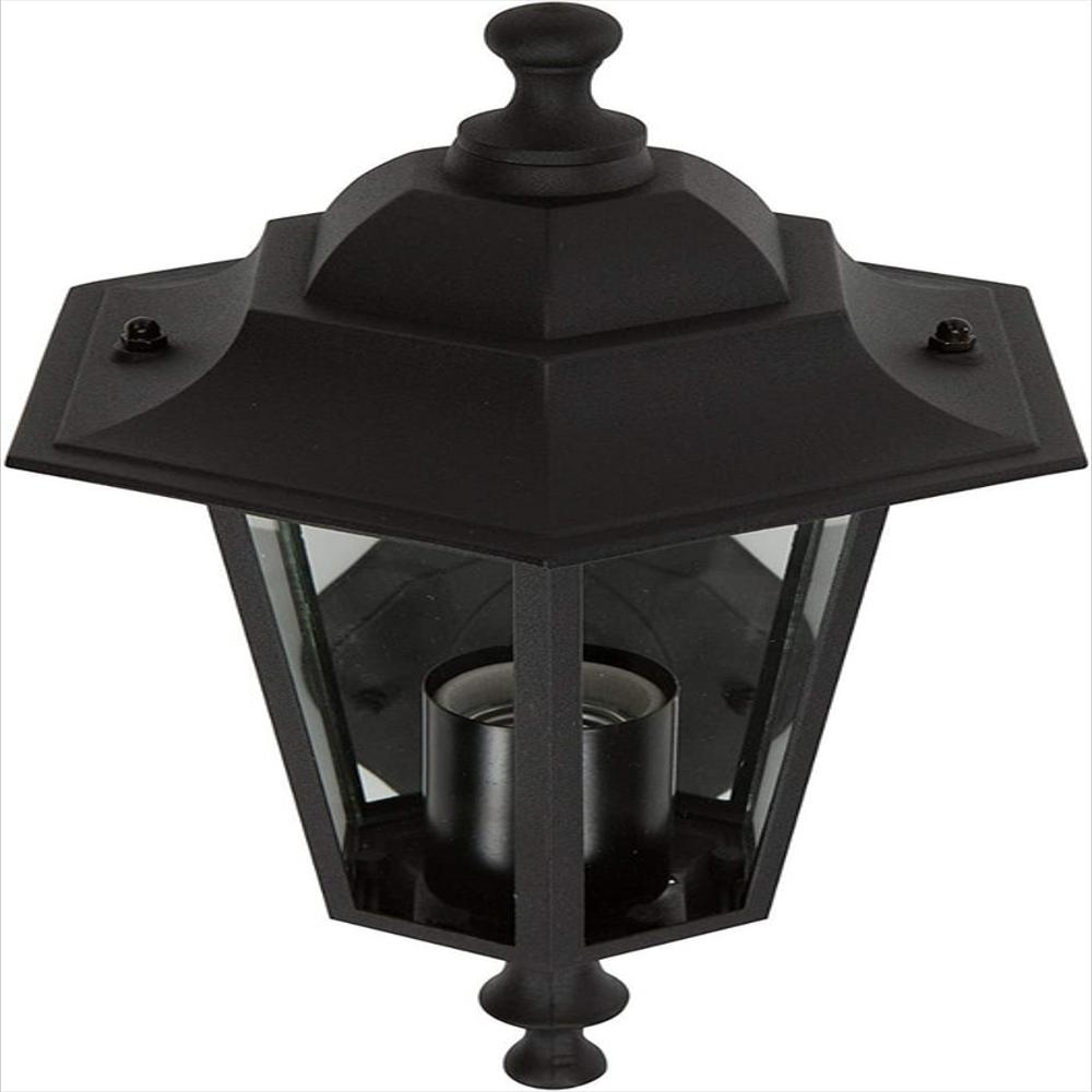 Farol Exteriores Farol De Pared Negro Impermeable Vidrio img #5