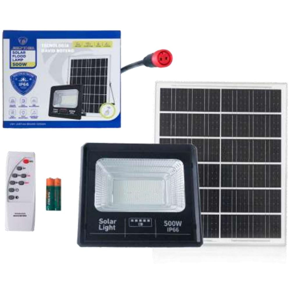 Panel Solar Lampara Reflector Luz Led Bateria Ip66 Impermeable 500W img #1