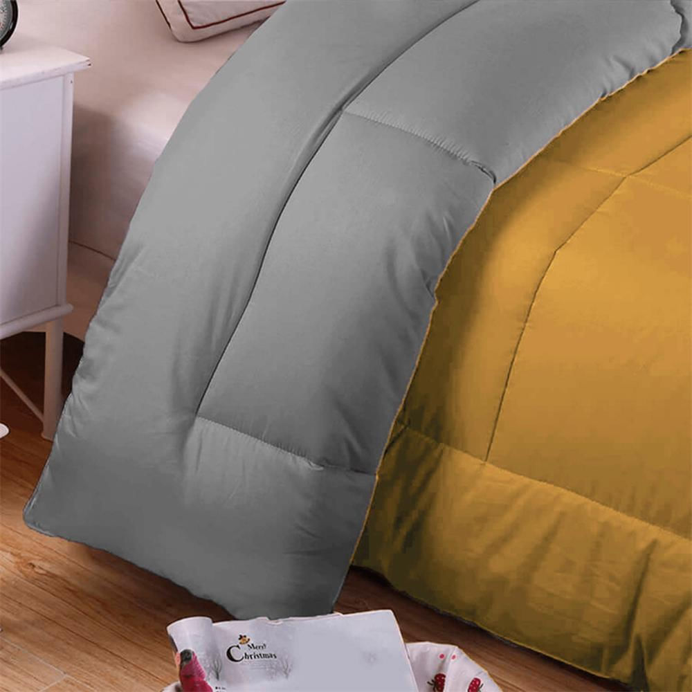 Edredón Premium Sencillo Mostaza Gris img #3