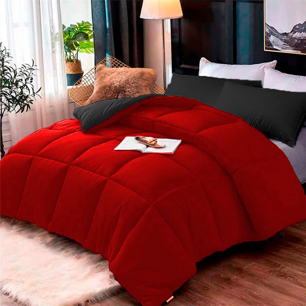 Edredón Premium Semidoble Rojo Negro img #1