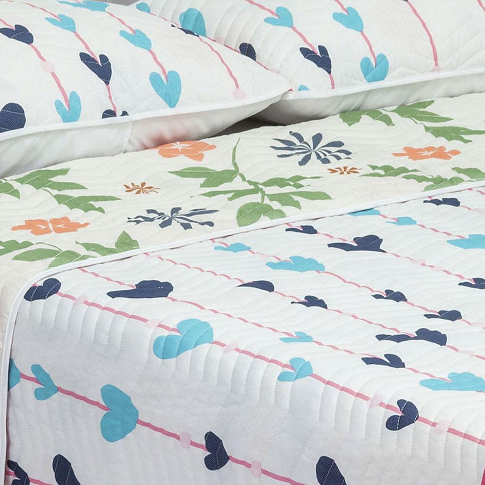 Cubrelecho Super Acolchado Cama Doble Doble Faz Figuras De Colores Fondo Azul, Círculos Amarillos Y Blancos Fondo Rosado img #4