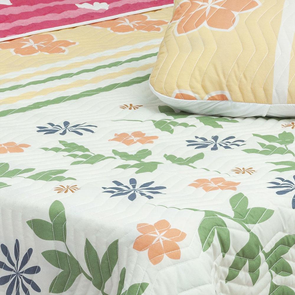 Cubrelecho Super Acolchado Cama Doble Doble Faz Figuras De Colores Fondo Azul, Círculos Amarillos Y Blancos Fondo Rosado img #5