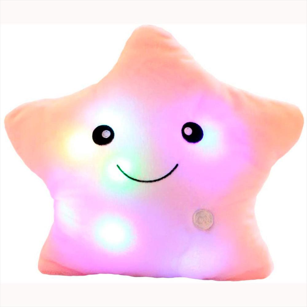 Almohada Estrella Luminosa Cojin Peluche Con Luz Rosa img #1