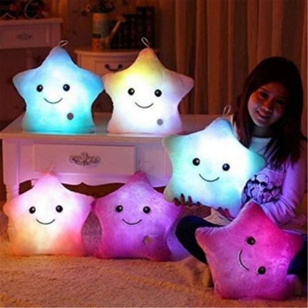 Almohada Estrella Luminosa Cojin Peluche Con Luz Rosa img #3