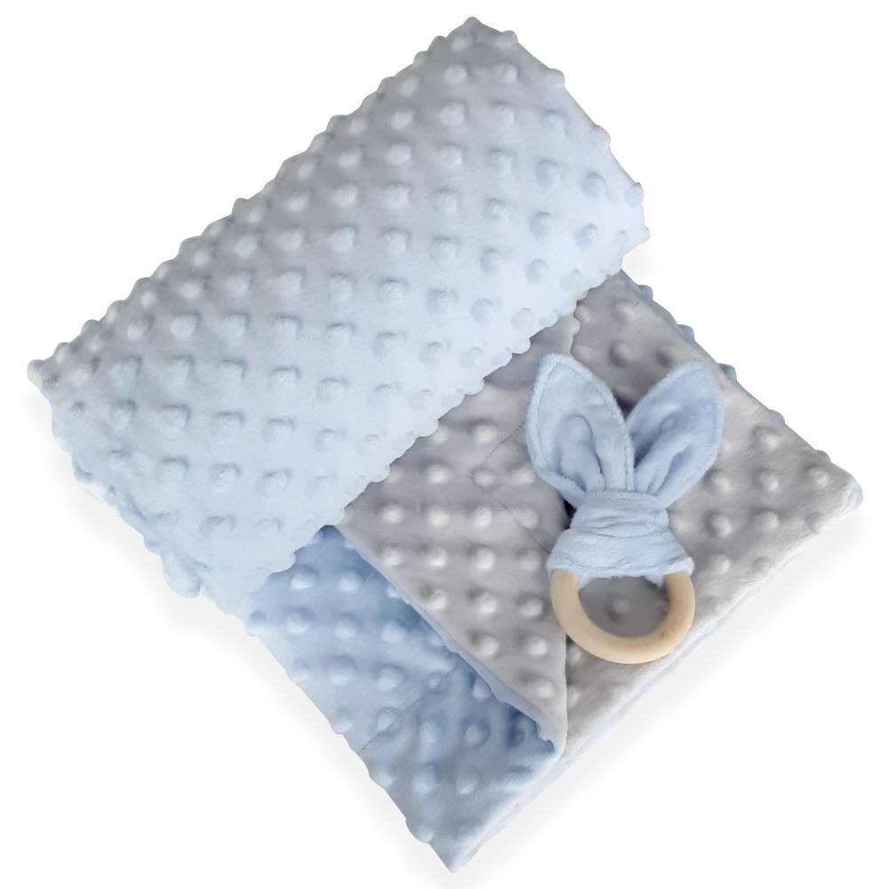 Manta Cobija Hipoalergénica Baby Wrap Celeste Gris Para Bebé img #1