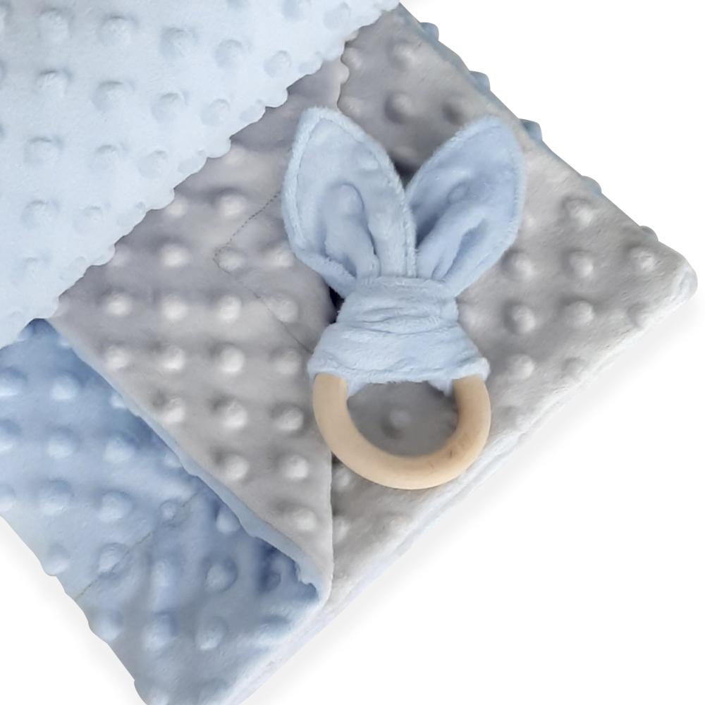 Manta Cobija Hipoalergénica Baby Wrap Celeste Gris Para Bebé img #4