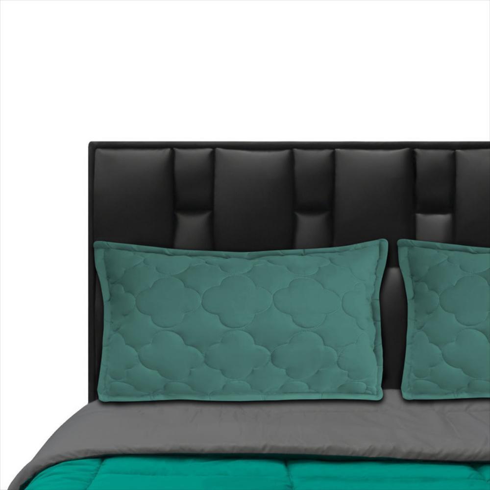 Cubrelecho Doble Faz Semidoble 120 Gris Turquesa img #3