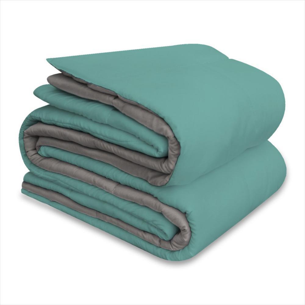 Cubrelecho Doble Faz Semidoble 120 Gris Turquesa img #4
