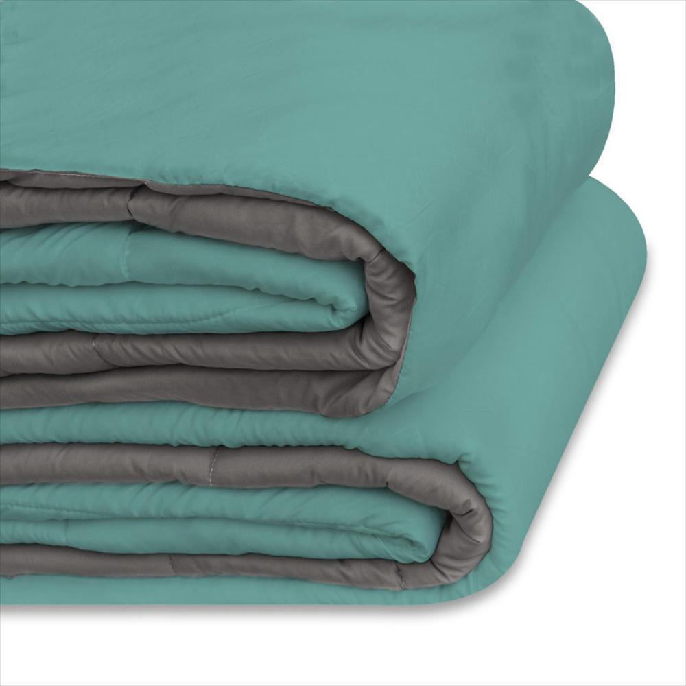 Cubrelecho Doble Faz Semidoble 120 Gris Turquesa img #5