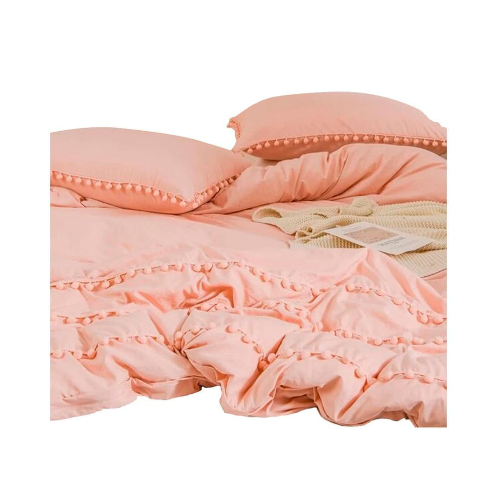 Duvet En Borlas Unitono Rosa Moderno Tamaño Queen img #2