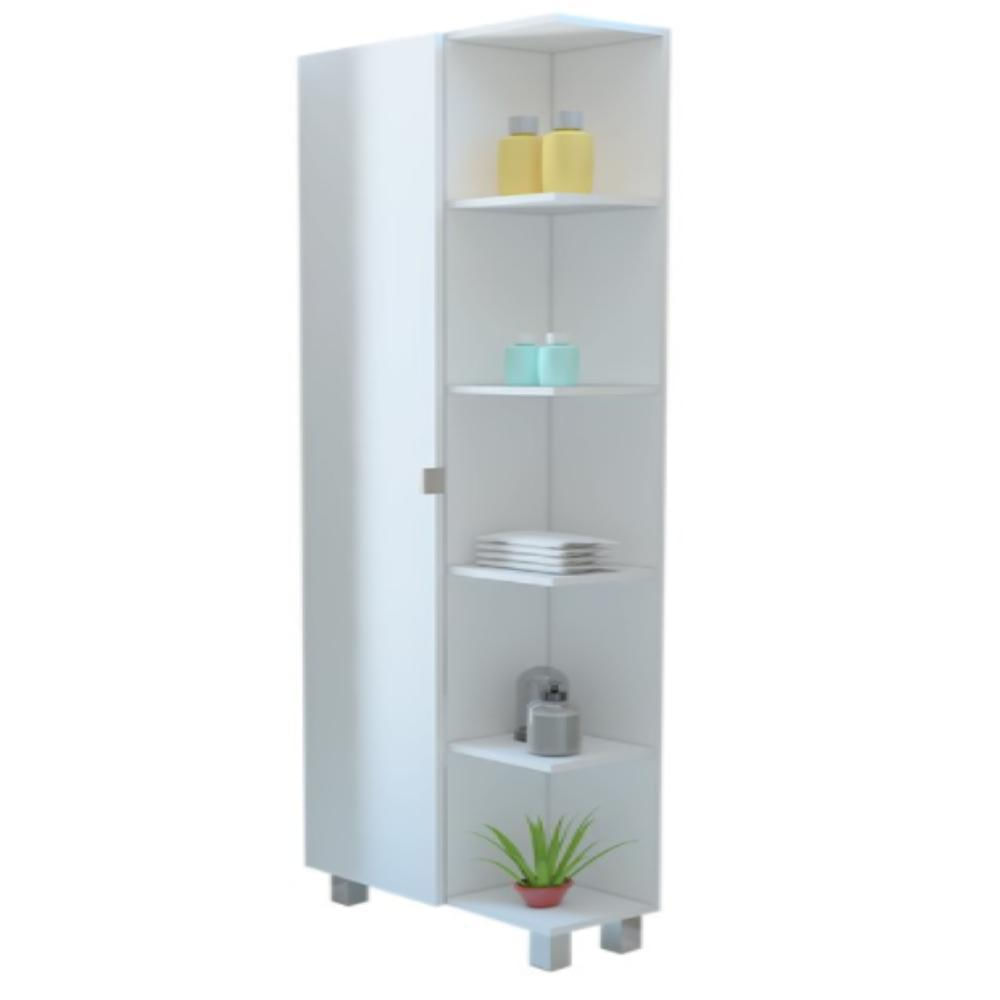 Mueble Esquinero Zendaya Blanco Con Cinco Entrepaños img #3