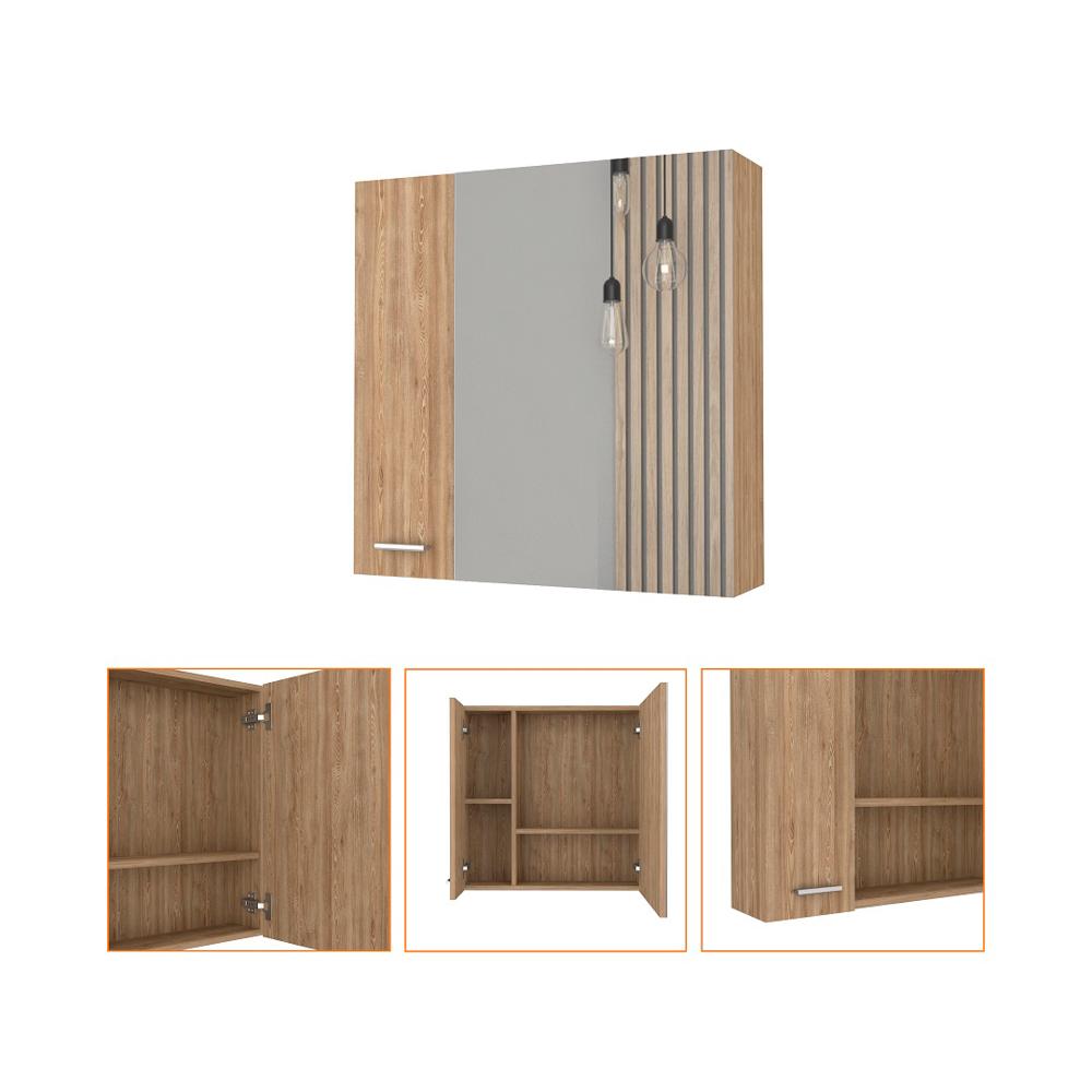 Gabinete De Baño Espejo Biselado Con Repisa Interna Moderna img #1