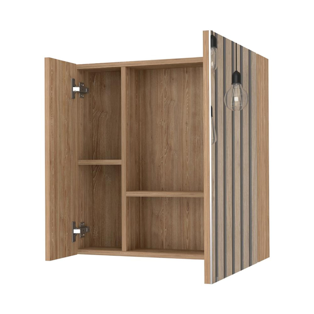 Gabinete De Baño Espejo Biselado Con Repisa Interna Moderna img #2