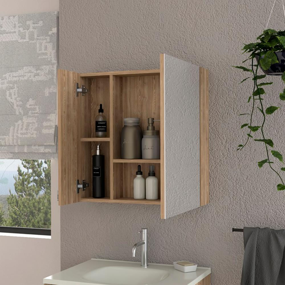 Gabinete De Baño Espejo Biselado Con Repisa Interna Moderna img #4