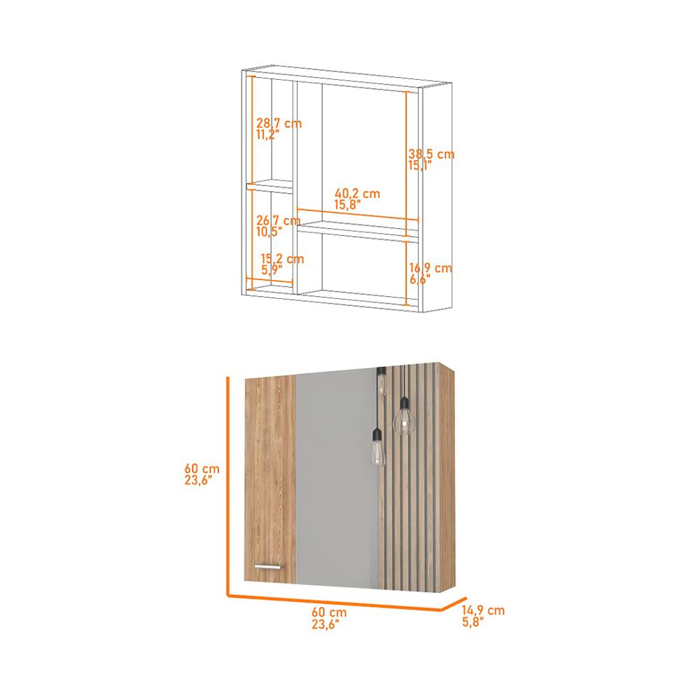 Gabinete De Baño Espejo Biselado Con Repisa Interna Moderna img #5