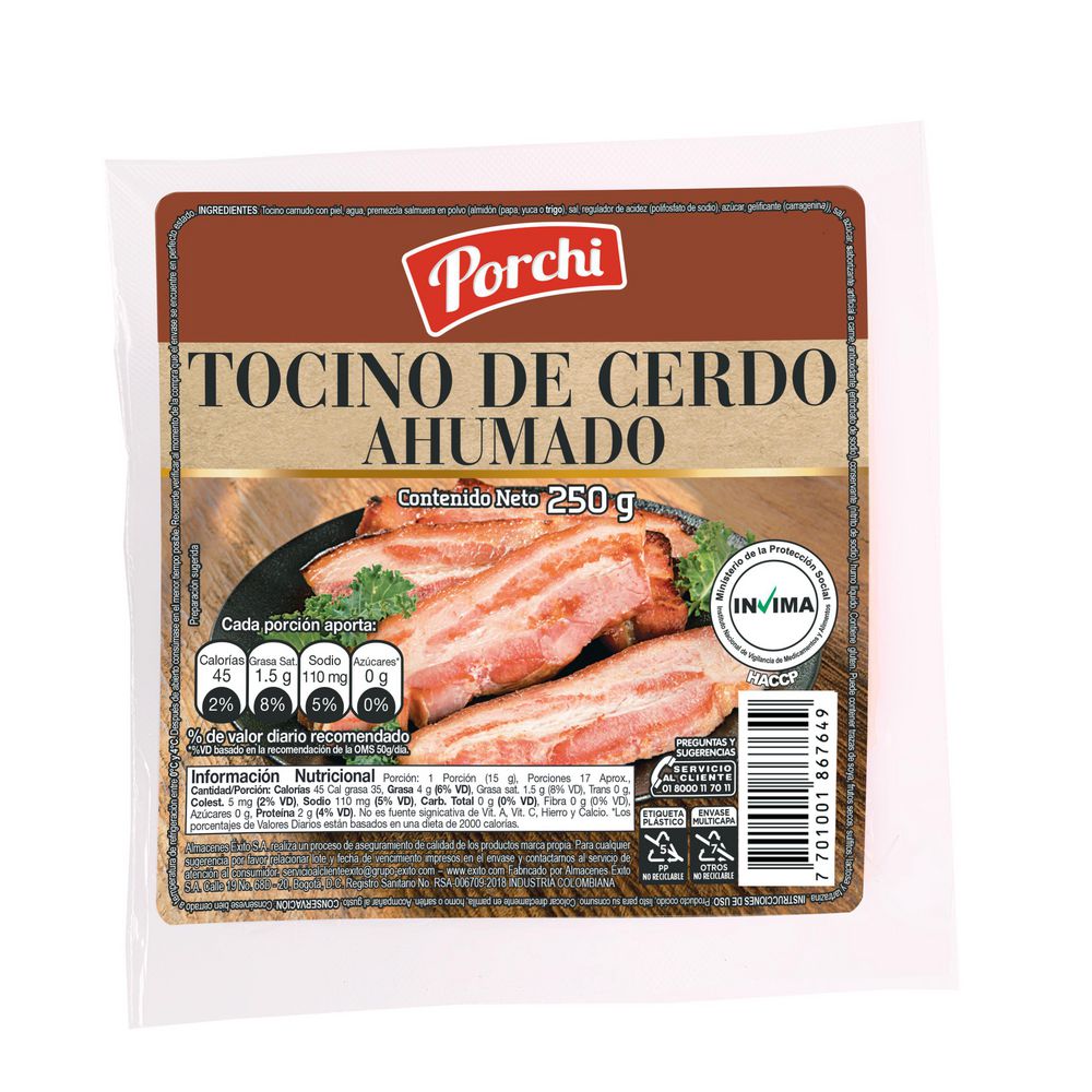 Tocino de Cerdo Ahumado PORCHI  (250  gr) img #1